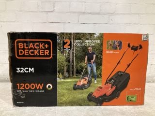 BLACK + DECKER POWERFUL 1200W 32cm LAWN MOWER WITH ERGONOMIC HANDLE DESIGN