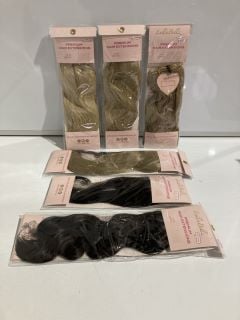 1 X BOX OF LULLABELLZ PREMIUM HAIR EXTENSIONS TO INCLUDE SUPER THICK 16.5 BRUSHED OUT WAVE CLIP- IN HAIR EXTENSIONS COLOUR 24/613 - GOLDEN BLONDE