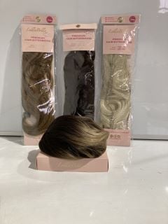 1 X BOX OF LULLABELLZ PREMIUM HAIR EXTENSIONS TO INCLUDE 18" 1 PIECE HIDDEN HALO DRY HAIR EXTENSIONS. 60-BLEACH BLONDE