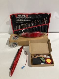 1 BOX OF ITEMS TO INCLUDE AIRJAJ 12 PC  SPANNER SET 8-19MM