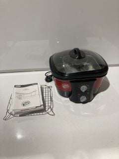 1 X JML GO CHEF 8 IN 1 COOKER RED & BLACK. 1500 WATTS, 220 - 240 VOLTS