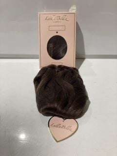 1 BOX OF ITEMS TO INCLUDE LULLABELLZ CLIP IN HAIR PIECE CURLY GLAM PONYTAIL 22" 6 - CHOC BROWN