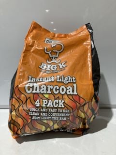 1 X PACK OF 4 BIG K INSTANT LIGHT CHARCOAL