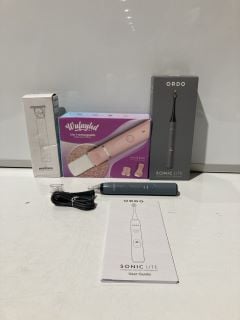 1 BOX OF ITEMS TO INCLUDE ORDO SONIC LITE CHARGING ELECTRIC TOOTHBRUSH WITH 2 BRUSHING MODES  & 2-MINUTE TIMER WITH QUADPACER