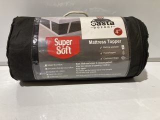 1 BOX OF ITEMS TO INCLUDE SASTA BAZAAR SUPERSOFT MATTRESS TOPPER DOUBLE 137 X 190CM, MACHINE WASHABLE