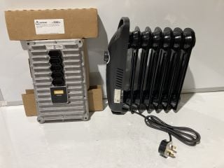 A BOX TO INCLUDE A DEVOLA MINI 600W OIL FILLED RADIATOR