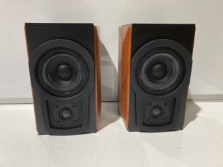 2 X PACK OF TWO AMAZONBASICS BOOKSHELF SPEAKERS WITH PASSIVE SPEAKER 2 X 25W BLACK WITH WOODEN SIDES