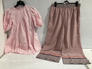 1 BOX OF PREMIUM DESIGNER APPAREL TO INCLUDE MISSGUIDED FRILL SMOCK PINK DRESS WITH PUFF SLEEVES SIZE 8  RRP £110