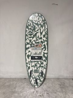 SOFTECH BOMBER FCS II SIZE 5'10 SMOKE GREEN AND WHITE SURFBOARD RRP £175