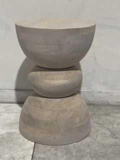 BELIANI SIDE TABLE CAORIA MARBLE EFFECT OFF WHITE