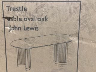 1 X JOHN LEWIS TRESTLE OAK OVAL TABLE RRP £539.99