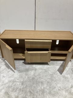 1 X LIGHT OAK STORAGE TABLE WITH DRAWERS RRP £129.99