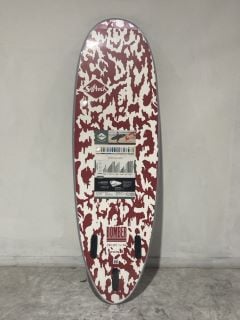 SOFTECH BOMBER FCS II SIZE 5'10 GREY AND DUST RED SURFBOARD RRP £379.95