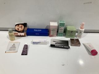 A BOX OF BEAUTY PRODUCTS TO INCLUDE CLINIQUE OVERNIGHT MOISTURISER, MILK KUSH ,MASCARA, SEPHORA BEAUTY BAG