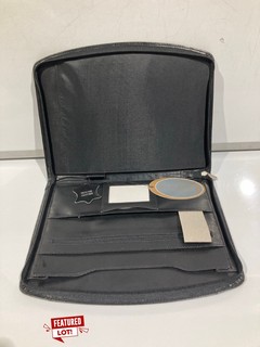 BESPOKE SMALL DOCUMENT CASE LONDON GRAIN IN BLACK RRP £750