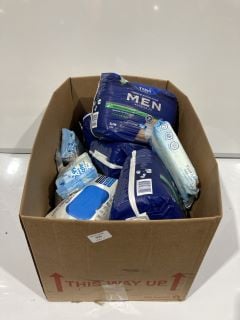 A BOX TO INCLUDE QTY TRUST MAMA WIPES, PREMIUM MEN'S PROTECTIVE PADS