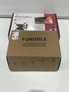 BOX TO INCLUDE TV BRACKET, FUKOOLE G40 STRING LIGHTS