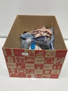 BOX OF ITEMS TO INCLUDE FLEX MENS LUXURY SHIRTS SIZE 4XL