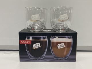 3X BODUM 2 PCS GLASS DOUBLE WALL, SMALL 0.25/8 OZ