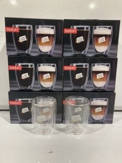 3X BODUM 2 PCS GLASS DOUBLE WALL, MEDIUM 0.35 120Z