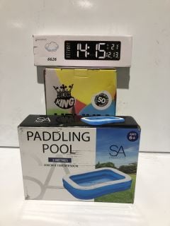 3 X ITEMS TO INCLUDE PADDLING POOL