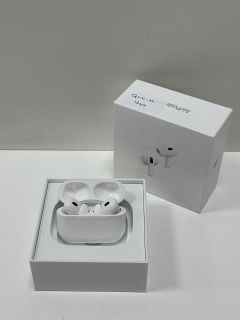 APPLE AIRPODS PRO (2ND GEN) WITH MAGSAFE CHARGING CASE WIRELESS EAR BUDS IN WHITE: MODEL NO A2968 A2699 A2700 (WITH BOX & SPARE EAR TIPS) [JPTM126731]