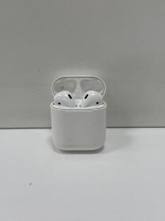 APPLE AIRPODS WIRELESS EARPHONES IN WHITE: MODEL NO A2032 A2031 A1602 (WITH BOX & WIRELESS CHARGING CASE) [JPTM126592]