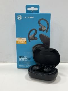 JLAB EPIC AIR SPORT WIRELESS EARPHONES IN BLACK. (WITH BOX & EARBUD TIPS) [JPTM126518]