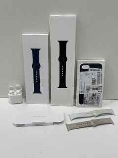 APPLE AIRPODS, WATCH STRAPS & PHONE CASE, WATCH CHARGER BUNDLE IN ASSORTED. [JPTM126577]