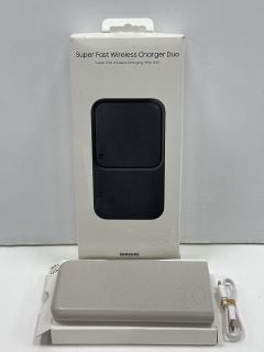 SAMSUNG SUPER FAST WIRELESS CHARGER DUO AND PORTABLE BATTERY PACK TECH ACCESSORIES. (WITH BOXES) [JPTM126655]