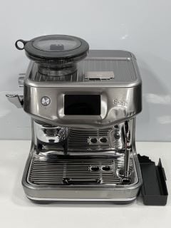 SAGE BARISTA TOUCH IMPRESS BEAN-TO-CUP ESPRESSO COFFEE MACHINE IN BRUSHED STEEL: MODEL NO SES881BSS (WITH SOME ACCESSORIES) [JPTM126623]