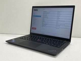 LENOVO THINKPAD T14 GEN 3 LAPTOP: MODEL NO 21AH002WUK (UNIT ONLY, MOTHERBOARD REMOVED, SPARES & REPAIRS (IMAGE TO SHOW SCREEN TURNED ON PRIOR TO MOTHERBOARD BEING REMOVED FROM LAPTOP ONLY)). 14.0" SC