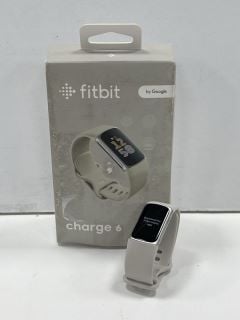 FITBIT CHARGE 6 HEALTH & FITNESS TRACKER IN SILVER/PORCELAIN: MODEL NO G3MP5 (WITH BOX, CHARGING CABLE & EXTRA STRAP) [JPTM126555]