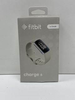 FITBIT BY GOOGLE CHARGE 6 FITNESS + HEALTH TRACKER (ORIGINAL RRP - £139) IN SILVER CASE, PORCELAIN BAND: MODEL NO G3MP5 (WITH BOX & ALL ACCESSORIES) [JPTM126563]