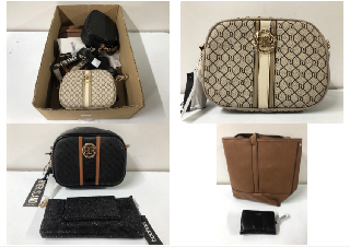 BOX OF VARIOUS DESIGNER BAGS