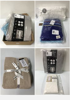 BOX OF ITEMS TO INC FUSION GREY CURTAINS