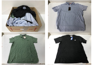 BOX OF VARIOUS MEN'S DESIGNER CLOTHING VARIOUS SIZES