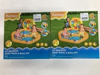 2 X BEST WAY 50" X 47" X 24" LIL BEEHIVE BABY POOL & BALL PIT