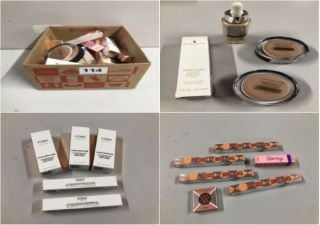 BOX OF VARIOUS BEAUTY PRODUCTS INC. MAX FACTOR X MIRACLE TOUCH CREAM-TO-LIQUID FOUNDATION - SPF30