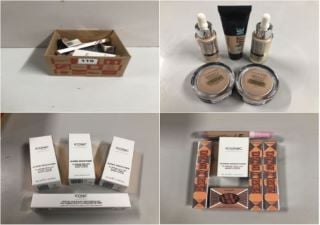 BOX OF VARIOUS BEAUTY PRODUCTS INC. ICONIC LONDON SUPER SMOOTHER BLURRING SKIN TINT