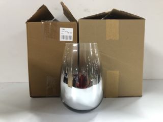 3 X VERY ITEMS INC. SILVER OMBRE TINTED GLASS VASE