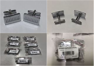 35 X RECTANGULAR CHROME CUFFLINKS - APPROX RRP.£400