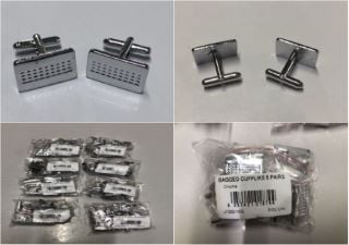 40 X RECTANGULAR CHROME CUFFLINKS - APPROX RRP.£400