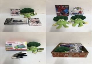 BOX OF CHILDREN'S TOYS TO INC GOODNESS GANG BROCOLLI & ESCAPE ROOM THE GAME EXPANSION PACK SPACE STATION