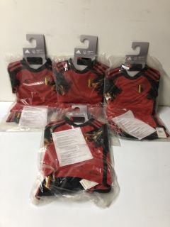 4 X ADIDAS CHILDREN'S ROYAL BELGIAN FA 1895 FOOTBALL KIT - VARIOUS SIZES