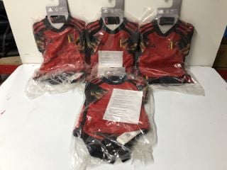 4 X ADIDAS CHILDREN'S ROYAL BELGIAN FA 1895 FOOTBALL KIT - SIZE 2 - 3 YEARS