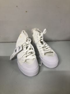 ADIDAS NIZZA PLATFORM MID WHITE SHOES - SIZE 8