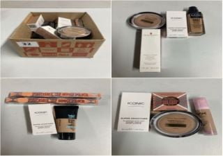 BOX OF VARIOUS BEAUTY PRODUCTS INC. MAX FACTOR X MIRACLE TOUCH CREAM-TO-LIQUID FOUNDATION - SPF30