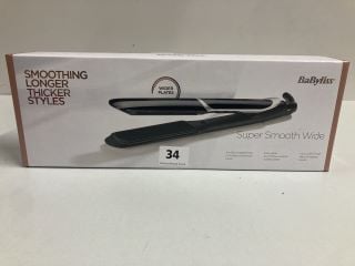 BABYLISS SUPER SMOOTH WIDE HAIR STRAIGHTENERS - RRP £65.00