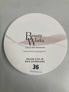 BEAUTY WORKS LUXURY DELUXE CLIP-ON HAIR EXTENSIONS - 18" PURE PLATINUM - RRP.£106